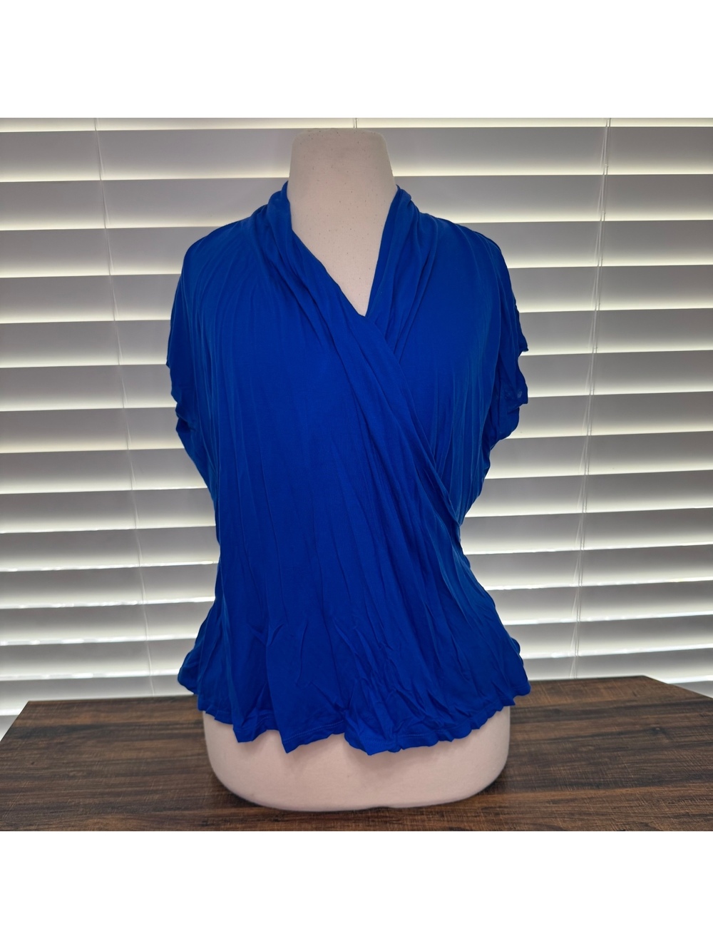 Lauren Ralph Lauren Blue Wrap Top Size XL